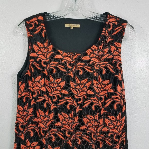 Sweet Miss Women's Crochet Embroidered Lace Flower Black Knee Length Dress - Picture 2 of 12